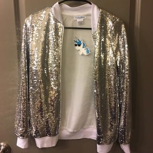 Sequin bomber jacket